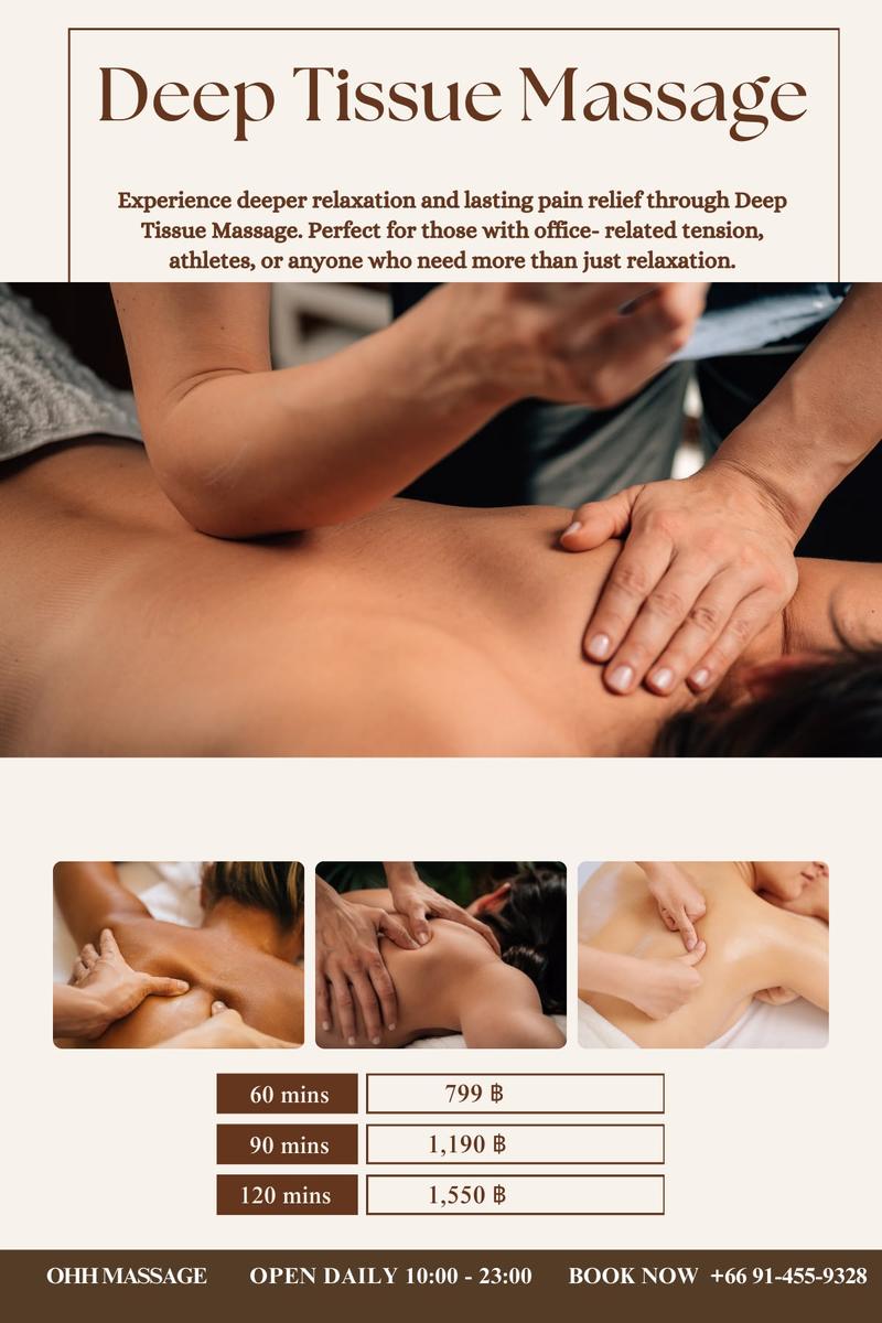 Deep tissue massage session at OHH MASSAGE